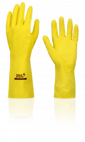Luva Látex Multiuso Slim (Amarelo) - Volk do Brasil