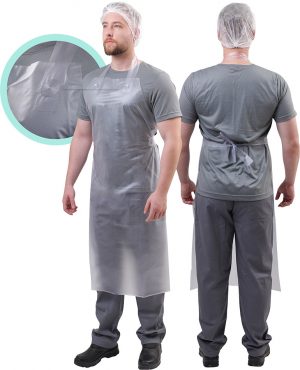 Avental de PVC c/ Cordão Fitilho Transparente