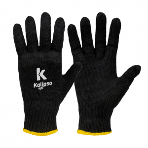 Luva Tricotada De Algodão Preto - Kalipso